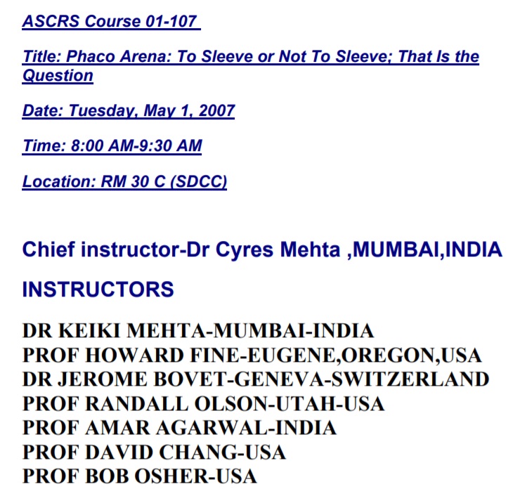 ASCRS Course