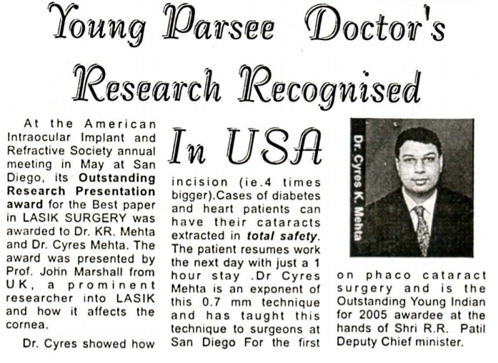 Young Parsee Doctor’s Research Recognised In USA
